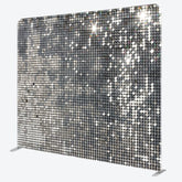Aperturee - Aperturee Silver Sequin Dance Party Square Arch Fabric Backdrop